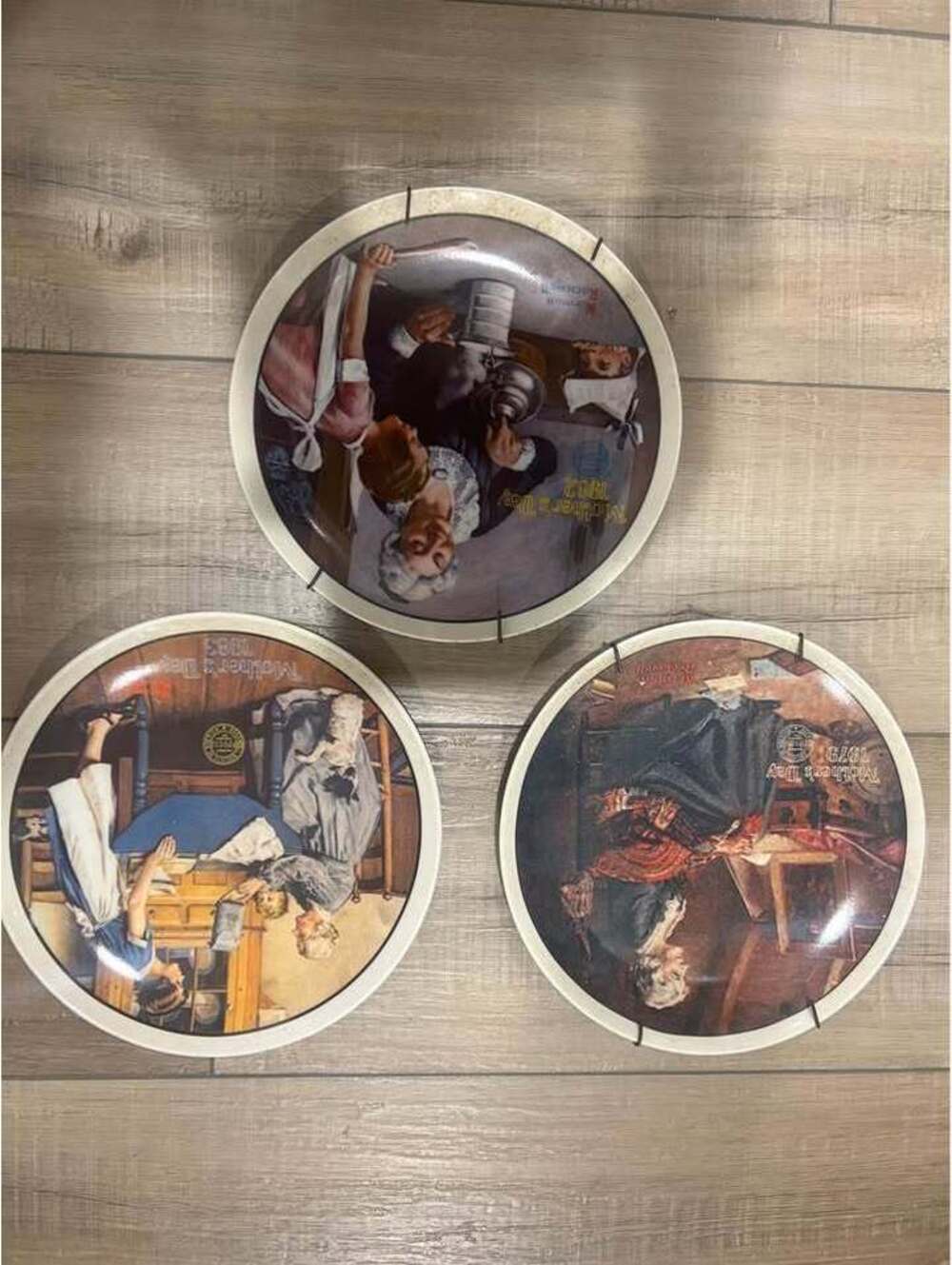 Set of 3 Knowles Norman Rockwell Mother's Day Collector Plates 1979, 1982, 1983